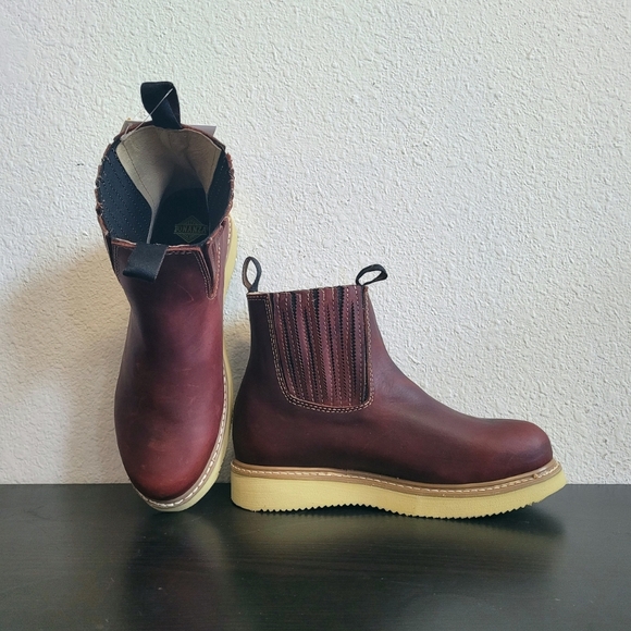 Bonanza Burgundy Leather Pull On Boots - Picture 1 of 4